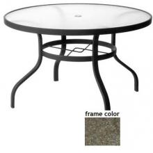 Sterling 48 Inch Aluminum Round Dining Table - Glass With Scavo Bronze Frame
