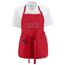 Augusta Oversized Medium Length Apron With Pouch - Red