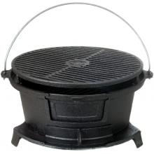Cajun Cookware Grills Round Seasoned Cast Iron Hibachi Grill