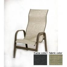 Bonaire Aluminum High Back Sling Dining Chair With Night Sky Frame And A0224 Fabric