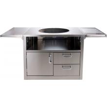 BBQ Guys Stainless Steel Grill Cart For Extra Large Primo Ceramic Grills