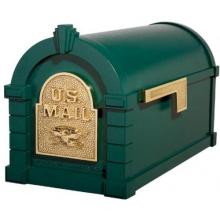 Original Keystone Series Mailbox - Forest Green W/ Polished Brass