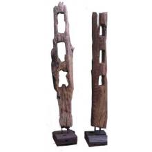 Groovy Stuff Antique Teak Wood Fence Post On Stand - TF-708