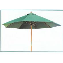 Eagle One Hard Wood Umbrella With Sunbrella - Ginger Striped