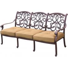 Darlee Santa Monica Cast Aluminum Outdoor Patio Sofa With Cushions - Antique Bronze