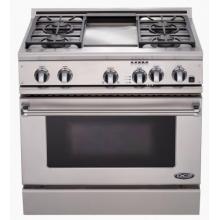 DCS Ranges 36 Inch Dual Fuel Propane Gas Range With Griddle By Fisher Paykel - RDT-364GD