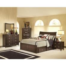 Hillsdale Tiburon Bentwood Espresso Wood 4 Piece Storage Bedroom Set - Queen - 1418509TSET4