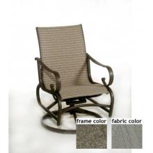 Barcelona Aluminum High Back Sling Swivel Rocker With Scavo Bronze Frame And A0109 Fabric