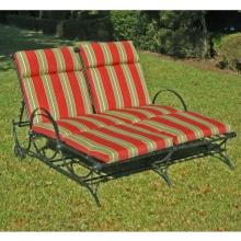 International Caravan Iron Double 3 Position Chaise Lounge - Antiqued Black - 3475-DBL