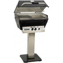 Broilmaster P3-SX Super Premium Propane Gas Grill On Stainless Steel Patio Post