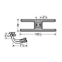 Cast Iron H Twin, Centered, 2.25 Inch Offset Burner 21002-77902