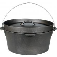 Cajun Cookware Pots Without Legs 16 Quart Seasoned Cast Iron Camp Pot