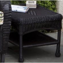 Alfresco Home Amelia Square Side Table With Recessed Glass Top - Sable Brown