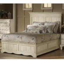 Hillsdale Wilshire Antique White Panel Platform Storage Bed With Frame - Queen - 1172STGBQR