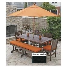 Eagle One Recycled Plastic Monterey 6 Foot Patio Dining Set With Bench - Black
