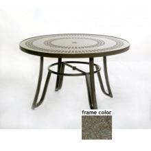 Ellington 48 Inch Aluminum Round Dining Table - Aluminum Partial Pattern With Scavo Bronze Frame