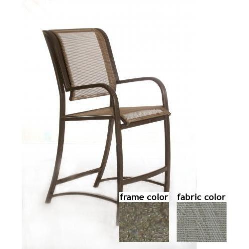 Ellington Aluminum Balcony Height Sling Barstool With Scavo Bronze Frame And A0109 Fabric Ellington Aluminum Balcony Height Sling Barstool With Scavo Bronze Frame And A0109 Fabric