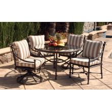 Caluco Origin Aluminum 48 Inch Round Dining Set With Swivel Chairs