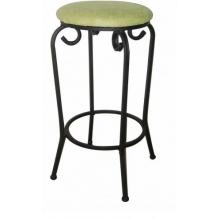 International Caravan 28 Inch Round Iron Barstool With Jave Micro-Suede Cover, Set Of 2 - Sage - 3421-MS-Sage