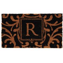 Evergreen Classic Block Monogram Coir Door Mat - Letter R