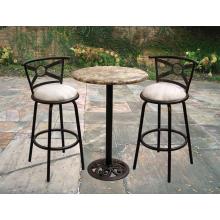 Oakland Living Stone Top 3 Piece Bar Set With Swivel Stools