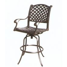 Darlee Nassau Cast Aluminum Swivel Bar Stool With Cushion