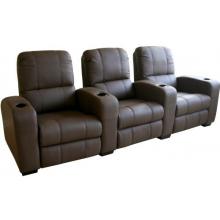 Treacy Leather Home Theater Recliner Set Of Three InBrown