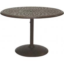 Darlee Series 60 Cast Aluminum Outdoor Patio Pedestal Tea Table - 42 Inch Round - Mocha