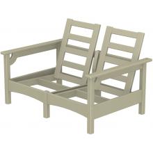 Poly-Wood Recycled Plastic Wood Club Loveseat - Cushion Included