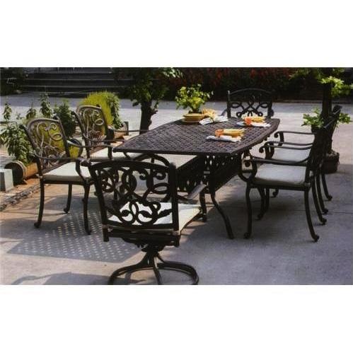 Darlee Santa Monica Cast Aluminum Patio Dining Set With Cushions - 72 Inch Oblong Darlee Santa Monica Cast Aluminum Patio Dining Set With Cushions - 72 Inch Oblong
