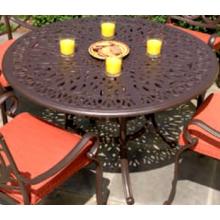 Alfresco Home Kaleidoscope 48 Inch Round Dining Table & Base With Umbrella Hole - Truffle