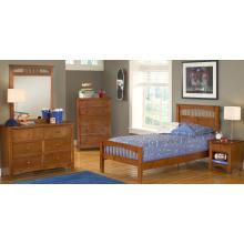 Hillsdale Taylor Falls Medium Pine Twin Bed, Nightstand, Dresser, Mirror & Chest Set - 1577BTWR5PC