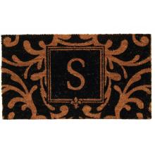 Evergreen Classic Block Monogram Coir Door Mat - Letter S