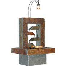 Alpine Natural Slate Stone Fountain With Light