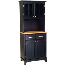 Home Styles Small Buffet Server & Hutch With Wood Top - Natural/Black - 5001-0041-42