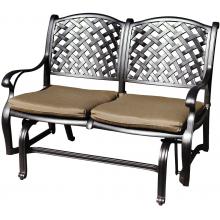 Darlee Nassau Cast Aluminum Outdoor Patio Bench Glider With Cushions - Antique Bronze