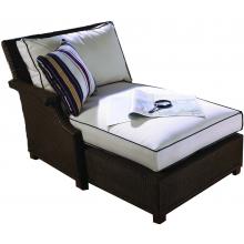 Lloyd Flanders Hamptons Lloyd Loom Wicker Outdoor Patio Right Arm Chaise Lounge - Sable Finish