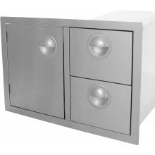 Portofino Series Double Drawer & Roll Out Propane Tank Storage Side View