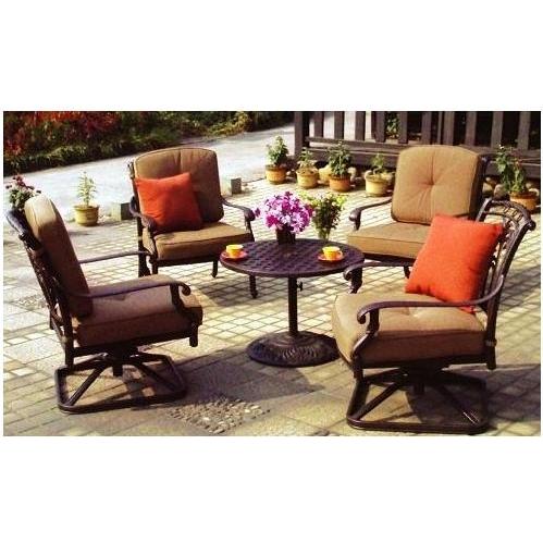 Darlee Palm Springs Pedestal Cast Aluminum Patio Tea Table Set With Cushions - 30 Inch Round Darlee Palm Springs Pedestal Cast Aluminum Patio Tea Table Set With Cushions - 30 Inch Round
