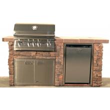 Lion Sensational Q 6 Piece BBQ Island With Lion L75000 32 Inch Propane Gas Grill