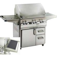 Fire Magic Gas Grills Echelon E660s Propane Gas Grill With Solar Panel & Single Side Burner On Cart