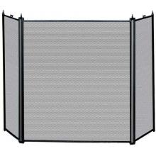 UniFlame 52 Inch Black Three Panel Fireplace Screen