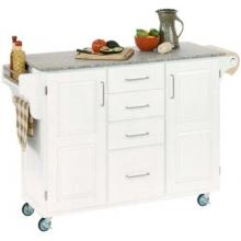 Home Styles Large Kitchen Cart With Granite Top - Salt & Pepper/White - 9100-1023