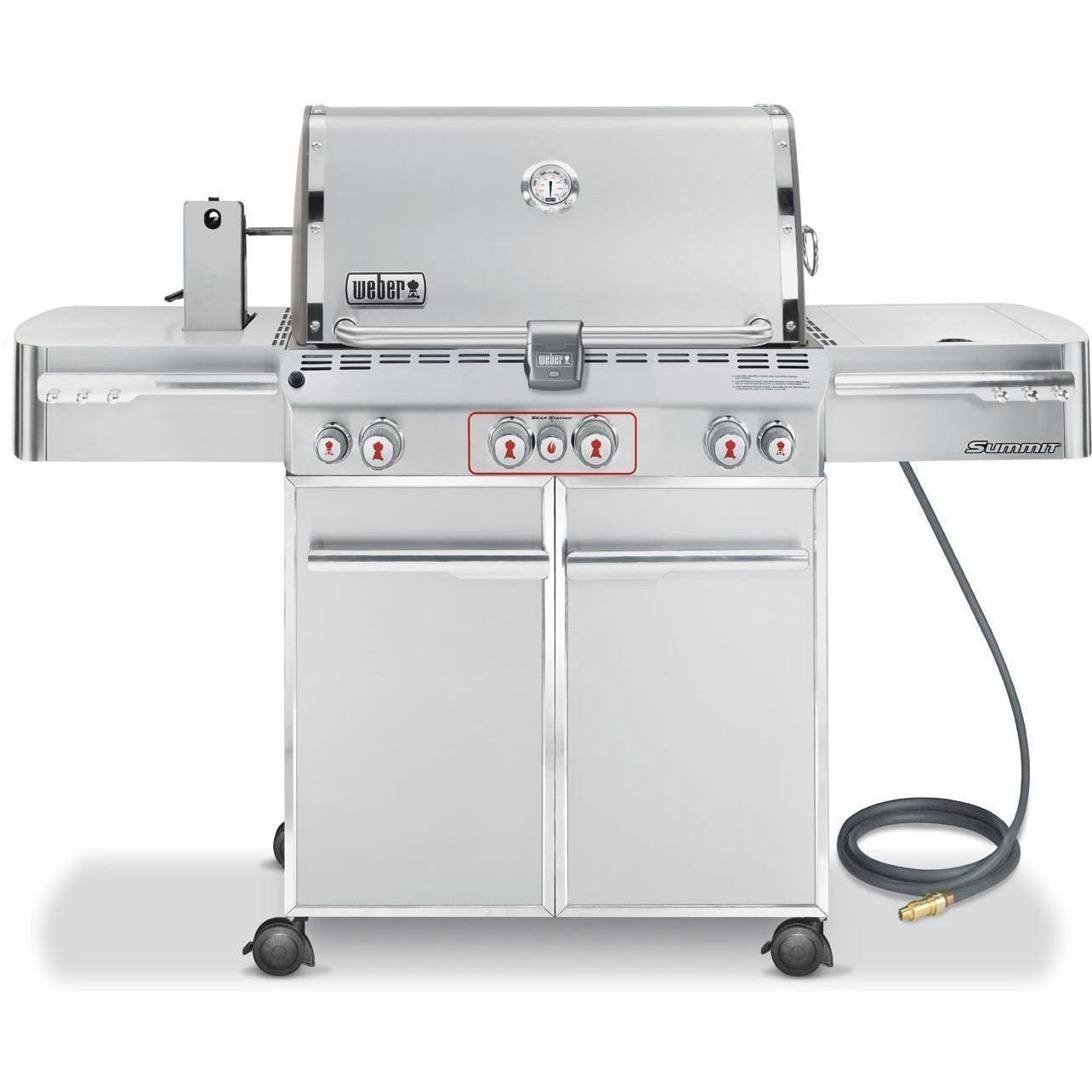 er Summit S470 Natural Gas Grill On Cart With Rotisserie, Sear