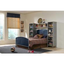 Hillsdale Universal Silver And Navy Youth Metal 4 Piece Bedroom Set With Wall Storage - Full - 1178471WSS4