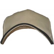 Port Authority 2-Tone Brushed Twill Suede Visor Cap - Khaki/ Black