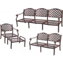 Darlee Nassau Cast Aluminum Outdoor Patio Lounge Set With Cushions - Antique Bronze