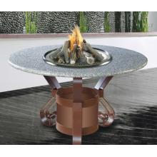 California Outdoor Concepts Solano Dining Height Fire Pit Table With Sea Green Granite Top And Chocolate Brown Base