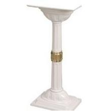Classic Series Mailbox Post - White W/ Polished Brass