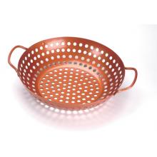 Outset Nonstick Grill Wok W/ Handles - Round
